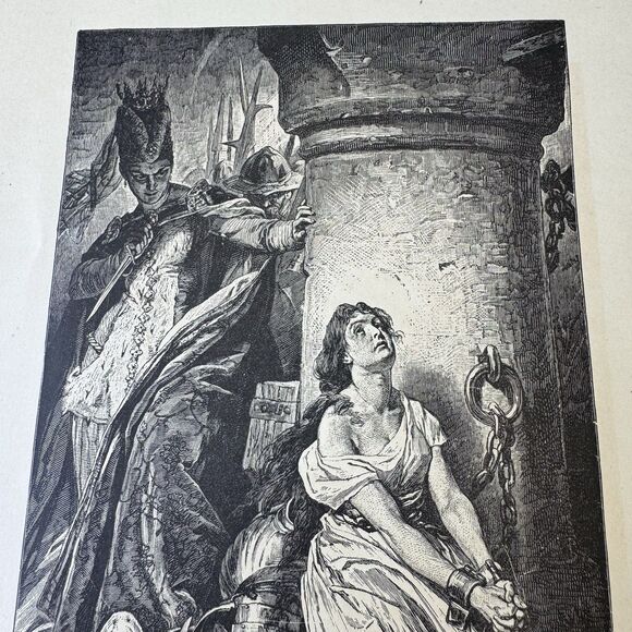 Maid Of Orleans Joan Of Arc 1882 Antique Engraving Print 8x11 - Picture 4 of 5
